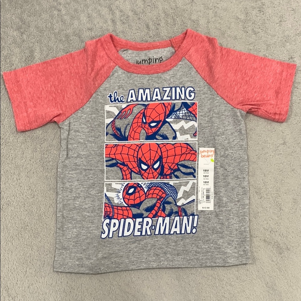 Red and Gray Spider-Man Graphic Tee